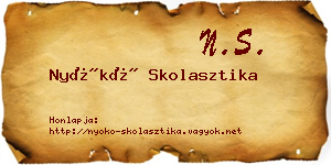 Nyókó Skolasztika névjegykártya